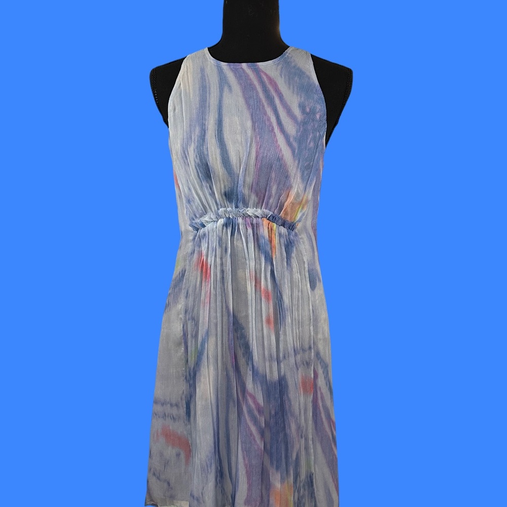 Sundance Blue and Pink Maxi Sundress for Summer Sz S